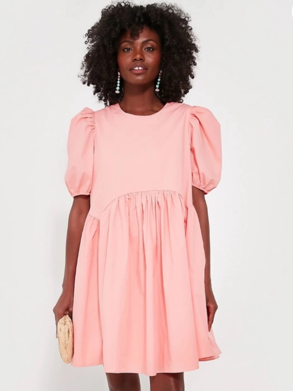 NWT Hyacinth House Allie Mini Baby-Doll Dress in Coral Pink From TUCKERNUCK XL